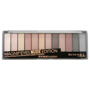 Rimmel London Magnif'Eyes Eyeshadow Palette, 12 Shades, Blendable Formula, Versatile, 001, Nude, 0.5oz