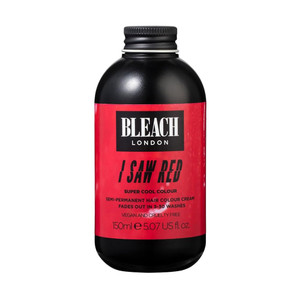 Bleach London I Saw Red Color, Vibrant Bright Red Semi-Permanent Hair Color Cream, 5.07 fl Oz, Vegan, Cruelty Free, Suitable for Bleached Blonde Hair