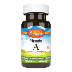 Carlson - Vitamin A, 25000 IU (7500 mcg RAE), Vision & Skin Health, Immune Function, 100 soft gels