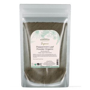Starwest Botanicals Organic Peppermint Leaf Powder - Dried Herb for Tea, Herbal Blends, Baking, & Cooking, Caffeine Free, Sourced from Egypt & USA, C