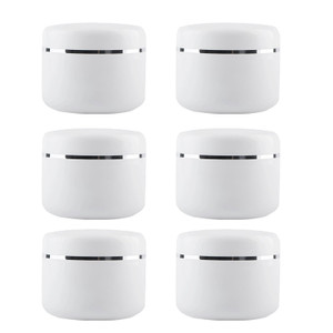 6 Pcs 250g 8oz Empty Plastic Jars Round Refillable Cosmetic Container with Lid and Inner Liners for Cream Lotion Lip Balm Cosmetic Storage Makeup Org
