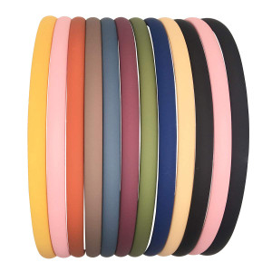 Springtime 12pcs 8mm Plastic Headbands Hard Teeth Headbands Thin Simple Headands For Girls Kids Teens Women