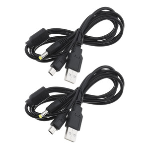 ECSiNG 2PCS 2 in 1 USB Data Charging Cable Charger Compatible with Sony PSP 1000 2000 3000 Console Portable Replacement Data Transfer & Power USB Cab