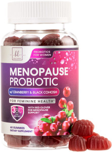 Menopause Supplements for Women Gummies - with Black Cohosh, Cranberry 3 Billion CFU Probiotics - Complete Menopause Relief Balance for Hot Flashes,