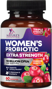 Probiotics for Women - 90 Billion CFU Women's Probiotic - Targeted Women's Vaginal & Digestive Health Support Formula - 16 Strains, Cranberry, D-Mann