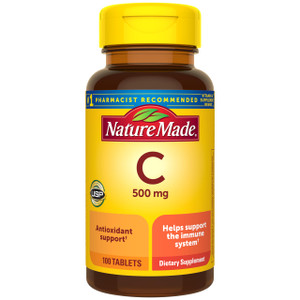 Nature Made Vitamin C 500 mg Caplets, 100 Count, for Immune Support, Gluten Free