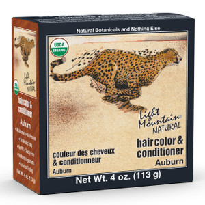 Light Mountain Henna Hair Color & Conditioner - Auburn Hair Dye for Men/Women, Organic Henna Leaf Powder and Botanicals, Chemical-Free, Semi-Permanen