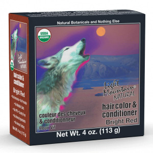 Light Mountain Henna Hair Color & Conditioner - Bright Red Hair Dye for Men/Women, Organic Henna Leaf Powder and Botanicals, Chemical-Free, Semi-Perm