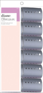Diane 2-Inch Magnetic Hair Rollers, Secure Hold for Curls and Volume, Ideal for Styling with Pins, Picks, or Clips, Easy to Clean and Maintain, Grey,