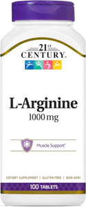 21st Century L-Arginine 1000mg, Maximum Strength 100 ea