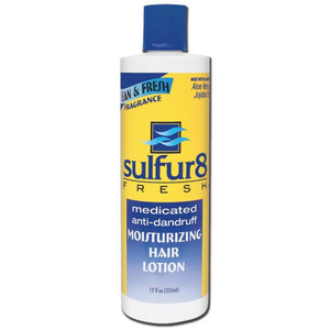 Sulfur 8 Fresh Medicated Anti-Dandruff Moisturizing Hair Lotion 12 oz  Hydrating Scalp Relief for Dry & Itchy Scalp, Non-Greasy with Aloe Vera & Joj