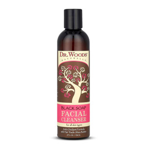 Dr. Woods Black Soap Facial Cleanser - Made with Organic Shea Butter, Gentle Liquid Face Wash for Men and Women, Natural Cleansing for Daily Use and