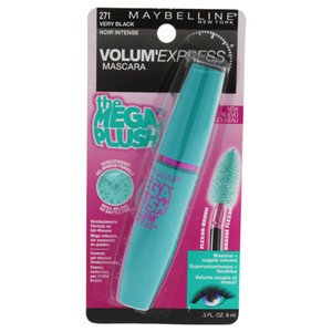 Maybelline New York Volume Express Mega Plush Washable Mascara, Very Black, 0.3 Fluid Ounce