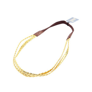 Caravan Headband, 2 Braids Stretch, Gold
