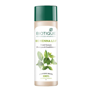 Biotique Bio Henna Leaf Fresh Texture Shampoo & Conditioner 120ml /4.05 Oz. I Increase Gloss, Hydration, Shine I For Rich Dark Tones Hair - All Hair