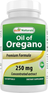 Best Naturals Oregano Oil 250 Mg Softgels, 120Count