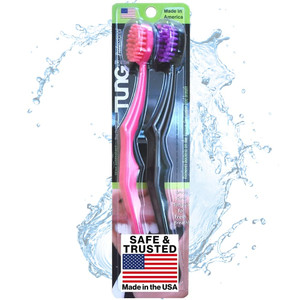Tung Brush Tongue Cleaner, Plastic Tung Scraper, Tongue Cleaning to Fight Bad Breath, Halitosis Defense, USA Made, 2-Pack
