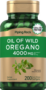 Piping Rock Oregano Oil Softgel Capsules | 200 Pills | Herbal Extract Supplement | Wild Harvested | Non-GMO, Gluten Free