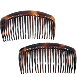 Camila Paris AD66/2 French Side Comb Large Curved Tortoiseshell Hair Combs for Women Fine Hair, 4 Inch Strong Hold Comb for Women Bun Chignon Up-Do S