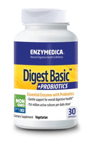 Enzymedica - Digest Basic + Probiotics, Essential Digestive Enzymes with Probiotics, 30 Capsules