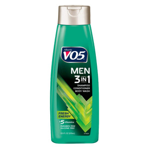 VO5 Mens 3-IN-1 Shampoo Conditioner and Body Wash - 12.5 Oz - Fresh Energy - 5 Essential Vitamins to Help Nourish and Hydrate Your Hair and Skin- Vit