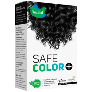 Vegetal Safe Hair Color - Black 50gm | Certified Organic, Chemical and Allergy Free Bio Natural Hair Dye with No Ammonia Formula for Men and Women