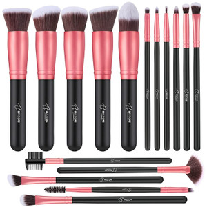 BESTOPE PRO Makeup Brushes 16 Pcs Makeup Brush Set, Blending Brush for Foundation, Premium Synthetic Powder Concealers Makeup Brushes for Eyes and Fa