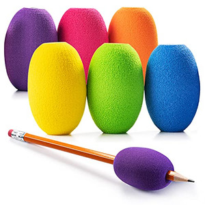 Special Supplies Egg Pen-Pencil Grips for Kids and Adults Colorful, Cushioned Holders for Handwriting, Drawing, Coloring - Ergonomic Right or Left-Ha