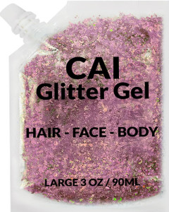 Face, Body & Hair Glitter Gel  Halloween Glitter for Kids and Women  3 Oz Cosmetic-Grade Gel w/Moon & Stars for Festivals & Halloween Party, Easy A