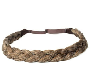 DIGUAN Synthetic Hair Braided Headband Classic Chunky Wide Plaited Braids Elastic Stretch Hairpiece Women Girl Beauty accessory, 55g aHairBeauty (#Ca