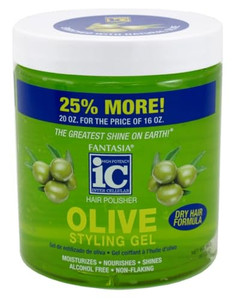 Fantasia Gel Bonus Olive Oil Dry Hair Formula Styling Gel, 20 Ounce