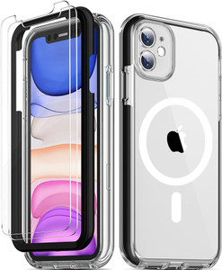 COOLQO for iPhone 11 Phone Case with Screen Protectors, Military Grade Drop Protection, Dual Layer Heavy Duty Protective Shockproof Phone Case 6.1 in