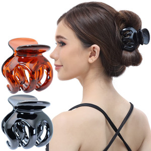 RC ROCHE ORNAMENT 2 Pcs Womens Hair Pumpkin Interlocking Teeth Slip Secure Grip Strong Solid Fashion Ladies Beauty Accessory Classic Clamp Jaw Claw C