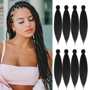 Braiding Hair Pre Stretched Long Pre Stretched Braiding Hair Extensions Braiding Hair Pre Stretched 16 Inch 8 Packs Synthetic Braiding Hair Extension