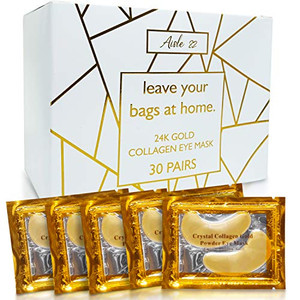 30 Pairs 24K Gold Under Eye Patches for Women  Collagen Gold Masks for Dark Circles and Puffiness - Under Eye Bags Treatment