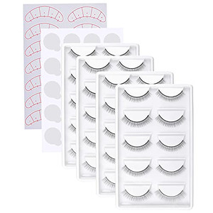 Fenshine 20 Paris Practice Eyelashes for Lash Extensions Supplies,Training Lashes Self-adhesive Practice Lashes for Training Eyelash Extension Makeup