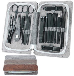 Manicure Set, ESARORA 20 In 1 Stainless Steel Professional Pedicure Kit Nail Scissors Grooming Kit with Zipper Case