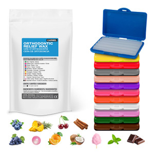 Carmel Orthodontic Wax in Assorted Scented Box, Pack of 12, Relief Wax for Braces