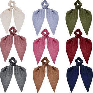 9 Pcs Satin Hair Accessories Set: Bow Scrunchies, Solid Bow Hair Bands, Ribbon Ponytail Holders with Tails, and Elastic Hair Ties for Women