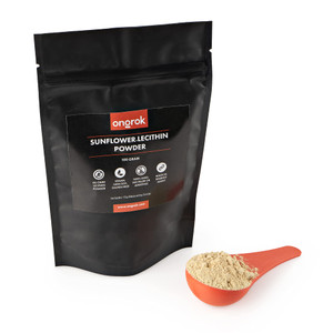 All Natural Sunflower Lecithin Powder by ONGROK, Vegan, Non-GMO Lecithin Powder for Edibles, Includes 15g Scoop, Magical Binding Agent (100g /3.52oz)