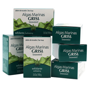 Grisi Seaweed Soap, Cleansing and Exfoliating with Seaweed for Unclogged Pores, Stimulated Circulation, Toxin Elimination and Firming Benefits, 6-Pac