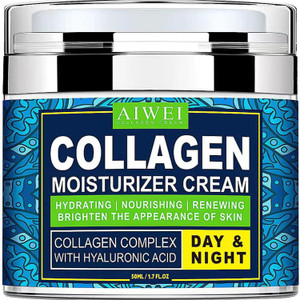 AIWEI Face Moisturizer Collagen Cream - Moisturizing, Hydrating & Recovery - Day Night Face Cream with Retinol and Hyaluronic Acid for Men & Women -