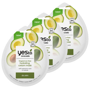 Yes To Avocado Fragrance-Free Hydrating Cream Mask, Pore Purging Formula To Hydrate Dry Skin & Plump Skin, Locks In Moisture, With Antioxidants & Hya
