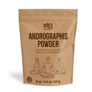 MB Herbals Andrographis Powder 8 oz / 227G (0.5 lb) Kalmegh Green Chiretta | 100% Pure Andrographis paniculata Leaf Powder