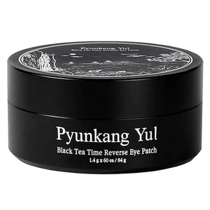 Pyunkang Yul PKY Black Tea Time Reverse Eye Patch for Anti-Aging, Deep Nourishing with Low-Molecular Collagen, Dark Circles & Fine Line Care with Kom