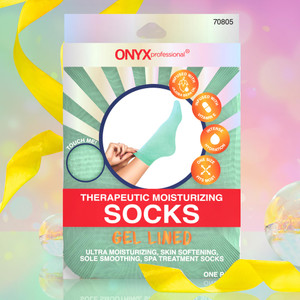 Onyx Professional Gel Moisturizing Socks, One Size Dry Feet Treatment for Women or Men, Hydrating Spa Socks for Dry Feet and Cracked Heel Repair, One