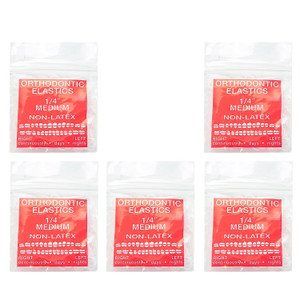 JMU Orthodontic Rubber Bands 1/4 Medium 6.4 mm Clear Orthodontic Elastics 4.5oz 500 pack Latex Free Dental Rubber Bands Made in USA