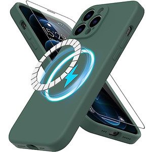 DEENAKIN for iPhone 13 Pro Max Case Silicone with Screen Protector - [Compatible with MagSafe] - Camera Protection - Slim Fit Protective Magnetic Pho