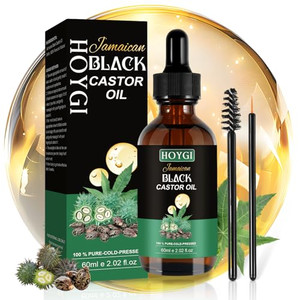 HOYGI Hair Growth Oil, 6-in-1 Serum with Cold Pressed Castor, Coconut, Rosemary, Argan Oils, Biotin, Caffeine for Hair, Eyelashes, Eyebrows and Beard