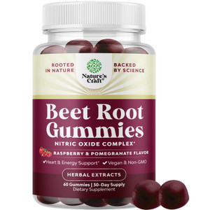 Flow Boosting Beet Root Gummies - Invigorating Beet Gummies for Adults Nitric Oxide Energy & Heart Health Support with Grapeseed Pomegranate & Vitami